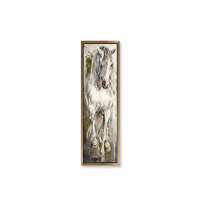 Printed <b>Canvas</b> Artwork: Majestic White Horse Animal Art Decor,GOLD <b>FRAMED</b> <b>CANVAS</b> - Product Image 2
