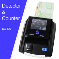 Verificador de Billetes Portátil DC-136 con Detección UV, MG, IR, Conteo de Valor y Piezas, Batería Recargable, Contador y Detector