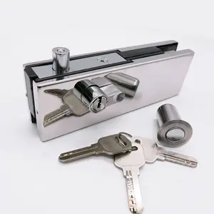 Factory Price Glass Door Lock With Keys Stainless Steel Patch Glass Door Lock Fittings For Frameless Glass Door