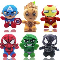 Poupée de super-héros Avengers, Captain America, Black Panther, Spider-Man, jouet en peluche