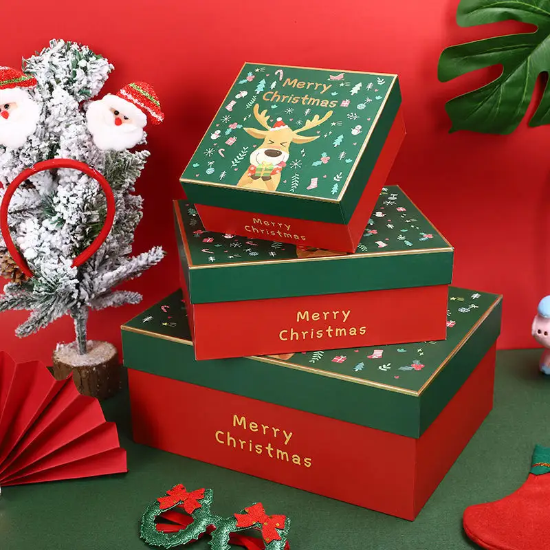 Hochwertige Weihnachts geburtstage präsentieren Weihnachts geschenk boxen Verpackung mit Deckel