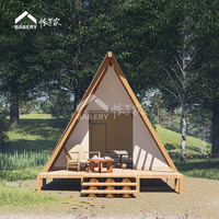 Luxury Glamping Safari All-Season Triangular Timber Tent Solid Wood Construction High Wind Resistance Single Layer