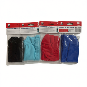 Gorro De Natacion Tela Adulto +7 Ref 31403 Color Negro Azul Rojo Celeste Paquete 24 Unidades - Product Image 1