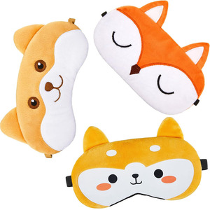 Masque de sommeil pour chien et renard C003, masque facial de dessin animé mignon, couvre-visage amusant, animal doux et léger, bandeau de nuit pour femmes, masques pour le visage, animal - Product Image 1