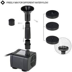 6 arroseurs mélange de débit d'eau panneau solaire alimenté bain d'oiseau kit de décoration de jardin extérieur pompe de fontaine d'eau submersible - Product Image 4