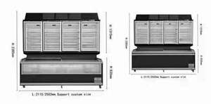 Vitrine réfrigérée verticale de supermarché de haute qualité avec porte <span class=keywords><strong>en</strong></span> verre, réfrigérateur <span class=keywords><strong>combiné</strong></span>, <span class=keywords><strong>congélateur</strong></span> - Product Image 4