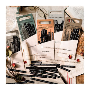 40 Pièces Série Life Excerpt Matériel Littéraire Autocollant Décoratif Texte Journaux Scrapbooking Autocollants DIY Arts and Crafts - Product Image 1
