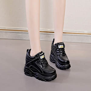 Chaussures pour femmes à talons très hauts et plateforme de 12 cm, nouvelle collection printemps-hiver, polyvalentes, à semelle épaisse, à plateforme haute, décontractées, sportives, pour la marche, à tige haute - Product Image 3