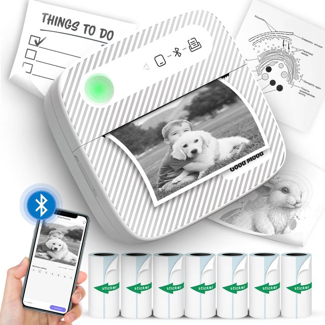 58mm Wireless Portable Mini Thermal Printer Sticker Label Tattoo Photo Inkless Kids Children Printer for Mobile Phone