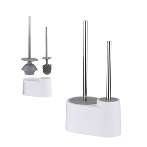 NES-JD1 Plastic <strong>Toilet</strong> Bowl <strong>Brush</strong> and Holder with <strong>Chrome</strong> Finish and Durable Type <strong>Toilet</strong> Pump Holder Set for Bathroom Cleaning - Product Image 1