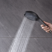 Système de douche thermostatique de luxe à affichage numérique LED, pommeau de douche à main quatre fonctions, ensemble de douche de villa en céramique à jet doux pour la maison