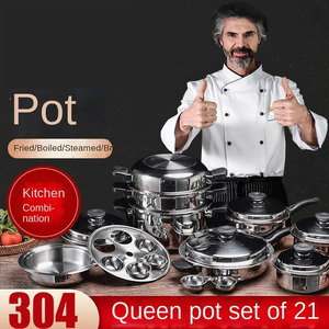 304 Food Grade Stainless Steel Cookware Set <strong>Small</strong> Soup <strong>Frying</strong> <strong>Pan</strong> Thickened Wooden Handle Eco-Friendly Three-Layer Steel - Product Image 4