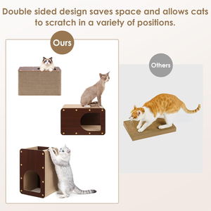 Griffoir pour chat en carton personnalisé, griffoir en carton ondulé pour chats d'intérieur, tapis de griffage pour chaton, brun foncé - Product Image 5