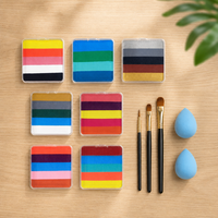 Palette de peinture pour le visage Split Cake 70g, activée à l'eau, effet arc-en-ciel, 5 couleurs, pour le corps, Halloween et Cosplay