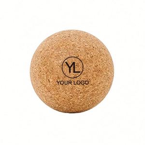 Custom Logo Sustainable Yoga Exercise <b>Massage</b> Roller Natural Cork Stress <b>Ball</b> for Corporate Giveaway - Product Image 1
