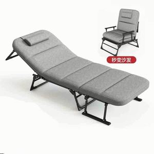 Outdoor <b>Camping</b> Adjustable Portable Rollaway Metal <b>Reclining</b> Folded Foldable Folding Bed <b>Chair</b> With Mattress - Product Image 1