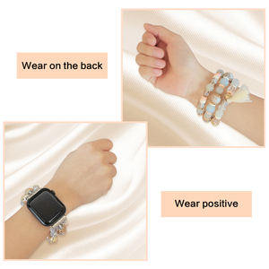 Bracelet de perles de style bohème pour iwatch 7/6/5/4/3/<span class=keywords><strong>SE</strong></span>, bracelet de montre élastique à la mode pour femmes, nouvel arrivage 2022 - Product Image 4