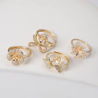Bracelet Yuanlong Light Luxury Micro Inlaid en pierre naturelle, motif marguerite, perles demi-percées, anneau creux, anneau papillon actif
