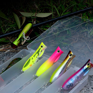 Leurres de pêche Poppers leurre 65mm 9.3g et 75mm 12.5g flottant Popper leurre pêche appâts artificiels pour la pêche à la truite océanique - Product Image 5