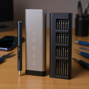 Set di Cacciaviti Elettrici di Precisione 0.5 Nm 300 Giri/min con Punte in Acciaio S2 per Riparazione Telefoni Cellulari con Luce LED e Ricarica Tipo C - Product Image 2