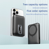 Nouvel Arrivage Batterie Externe Multifonctionnelle Magnétique Sans Fil 5000mAh et 10000mAh avec Câble Intégré et Support