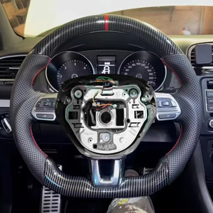 Volante de Fibra de Carbono con Hidroimpresión para <span class=keywords><strong>Volkswagen</strong></span> VW Golf 6 MK6 GTI GTD R 2009-2013 <span class=keywords><strong>Polo</strong></span> Tiguan Passat R-Line Volante de Carreras - Product Image 3