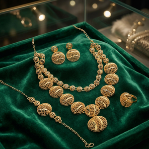 Collares de Moda al por Mayor, Chapados en Oro de 14K, 18K y 24K, Estilo Dubái, Juego de Joyería de Latón, Diseño Turco, Juego de Joyería Tradicional - Product Image 1