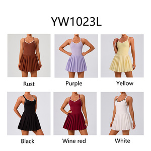 Roregal Dames Performance Quick-Dry Tenniskleding Jurk met Kruisrugbandjes, Workout Geplooide Rok met Ingebouwde Shorts - Product Image 5