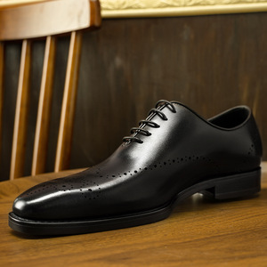 Zapatos Oxford de Vestir con Punta en Pico, de Cuero Genuino Negro, con Cordones, Estilo Profesional, para Todas las Temporadas, Suela de Goma, Envío Directo - Product Image 5