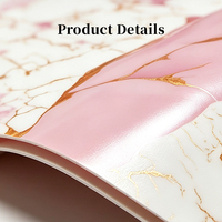 Autocollant en mousse IXPE 3D à motif marbré veiné or rose, revêtement mural imperméable, lavable, amovible, pour la rénovation et la décoration de la maison