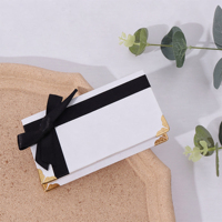 Boîtes en carton rectangulaires de petite taille avec miroir pour cils entiers, impression de marque privée, logo, ruban, nœud, boîtes cadeaux pour cils