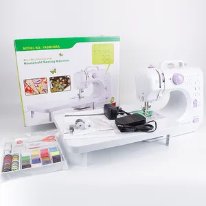 505 multifunción hogar tejer overlock eléctrico bolsa portátil manual mini máquina de coser para jeans DC Power máquina de coser