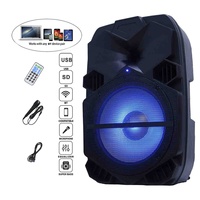 JUMBOAUDIO JPS5515BA 1100W 15 "Juegos de Karaoke Powered TWS + Altavoz + LED + Soporte + Micrófono + Batería Juego de altavoces Bocina