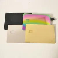 Stainless Steel Sublimation Gold Metal RFID NFC Business Blank Chip Credit Card with Magnetic Stripe for Laser Engraving