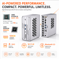 Mini PC AMD Ryzen AI MAX+ PRO 395 AI, 126 TOPS, 128GB LPDDR5X, 2 M.2 NVMe, Estación de Trabajo 4K AI para Inferencia de IA OpenClaw Edge
