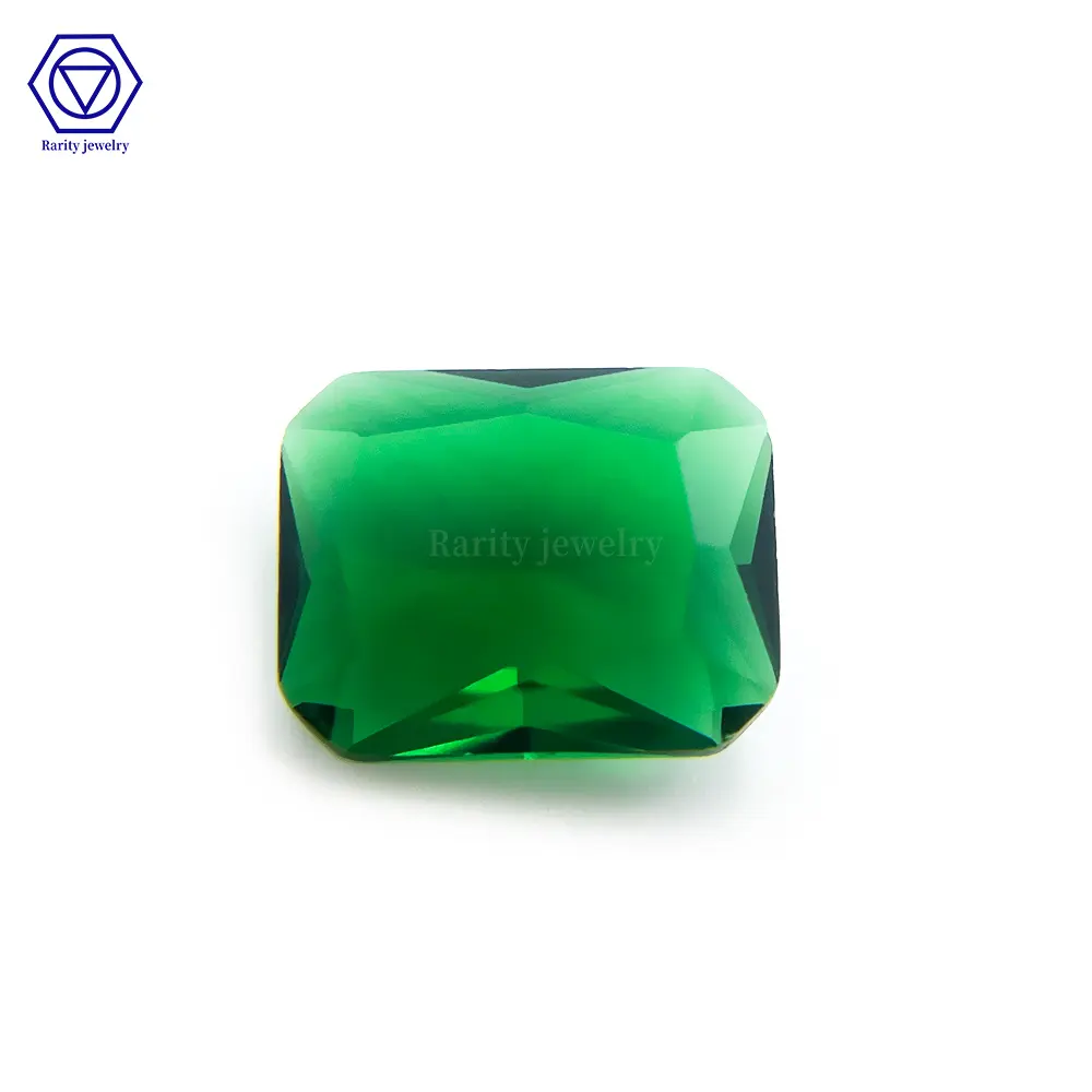 Rarità di alta qualità pietra di vetro gemme all'ingrosso a buon mercato smeraldo vetro sintetico pietre di cristallo per la creazione di gioielli