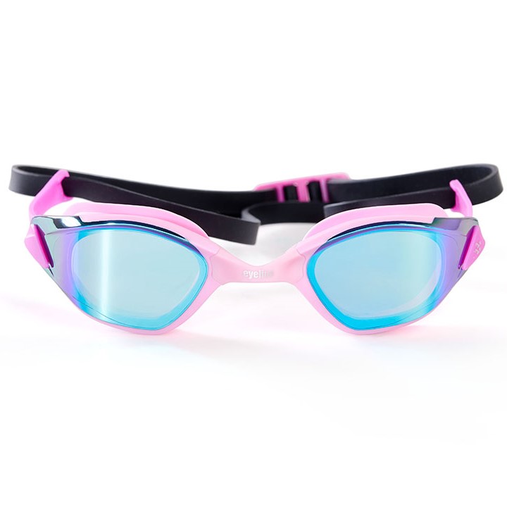 Espejo azul, rosa y negro.