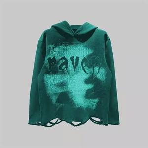 Sweat-shirts à capuche unisexes pour l'hiver 2025, fermeture éclair, poids lourd, 400 g, coton/polyester, surdimensionné, décontracté, uni, délavé, pour hommes - Product Image 5