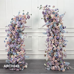 Arco de Flores Artificiales para Boda o San Valentín, Color Morado y Rosa, Estilo Bosque Realista, para Eventos - Product Image 2