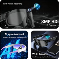 Lunettes intelligentes de sport AI Premium 360 °   Son Surround Clair Appels Bluetooth Assistant Vocal IA Caméra HD 8MP EIS