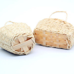 Casa de muñecas ecológica de alta calidad, cesta tejida en miniatura, cesta de transporte para niños, Mini juguete, decoración de paisaje de vida - Product Image 5