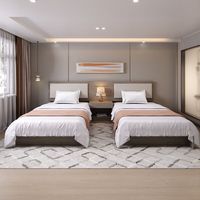 Usine directe hôtel de luxe moderne chambre ensemble de meubles en bois massif 5 étoiles hôtel standard cadre de lit panneau têt
