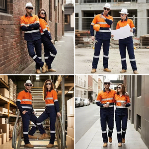 High Viz Visible Road Safety Hi Vis Ropa <span class=keywords><strong>DE</strong></span> TRABAJO Camisas <span class=keywords><strong>de</strong></span> manga larga Amarillo Hi Vis Reflective Construction Shirt para hombres - Product Image 2