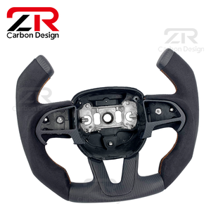 Volant de course personnalisé en fibre de carbone mate de style F1 pour l'intérieur de voiture <span class=keywords><strong>Dodge</strong></span> Challenger Hellcat <span class=keywords><strong>Charger</strong></span> <span class=keywords><strong>SRT</strong></span> - Product Image 3