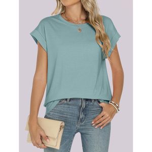 FOXA T-shirt d'été à manches courtes pour femme, coupe ample, décontracté, respirant - Product Image 2