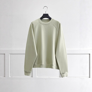 Pull-over en molleton de coton uni à col ras du cou pour dropshipping, Sweat-shirt oversize à épaules tombantes pour homme, style designer - Product Image 3