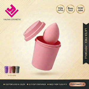 Éponge de maquillage en forme de tasse à café, sans latex, avec logo personnalisé, pour un maquillage parfait - Product Image 1