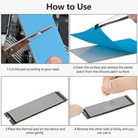 Bantalan bahan isolasi silikon termal kustom, 1W 2W 3W 6W 8W 10W 12W 0.5 ~ 20mm bantalan konduktif termal tebal untuk PC
