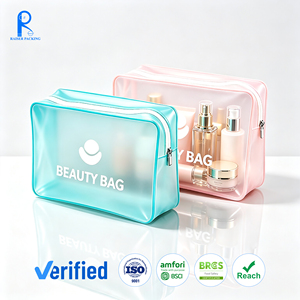 กระเป๋าเครื่องสำอางพกพาแบบกันน้ำพร้อมโลโก้สั่งทำ  วัสดุ PVC ใส ซิปอย่างดี แบรนด์หรูหรา  กระเป๋าใส่เครื่องสำอางสำหรับเดินทาง  วัสดุ EVA - Product Image 1