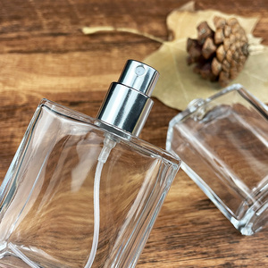 Chất lượng cao 50ml chai nước hoa thủy tinh với bơm phun Mini Trong Suốt vuông thiết kế bán buôn nhà sản xuất cho rỗng đóng gói - Product Image 4